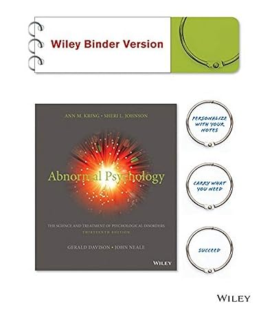 Abnormal Psychology DSM-5 Update 7e Test Bank Answers