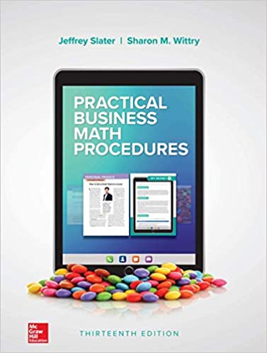 Business Math Procedures 13e Test Bank with Answers