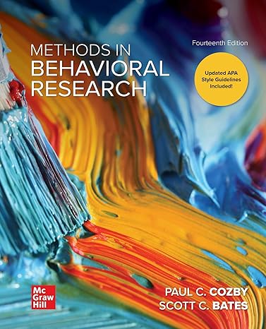 Methods in Behavioral Research 14th Edition | Test Bank with Answer Key